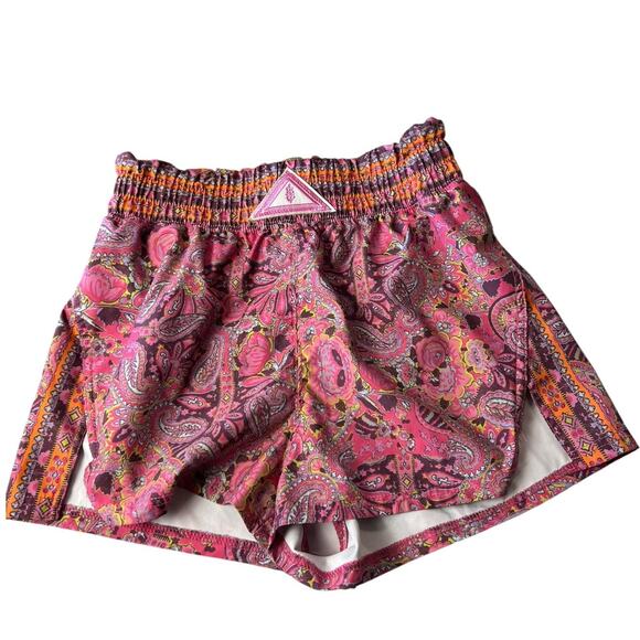 Free People FP Movement Next Round Paisley Pink Blue Shorts Bundle Small - Picture 4 of 7
